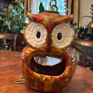 Vintage Hanging Owl Ashtray Planter